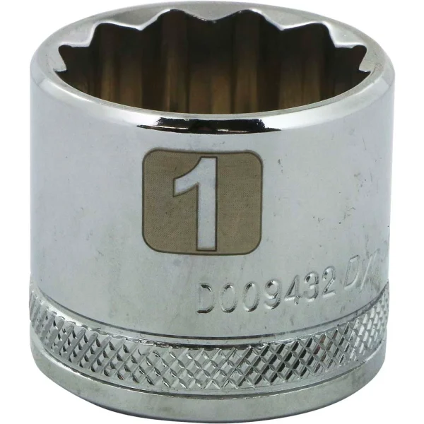 Dynamic Tools 3/8" Drive 12 Point SAE, 1" Standard Length, Chrome Finish Socket (D009432)