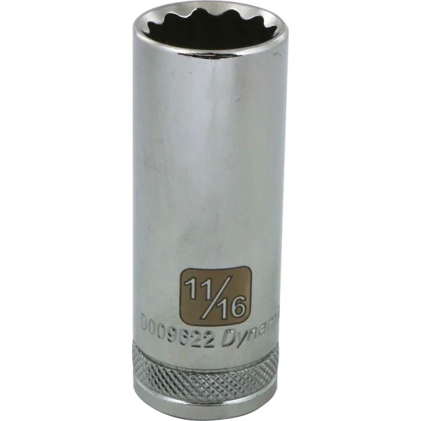 Dynamic Tools 3/8" Drive 12 Point SAE, 11/16" Deep Length, Chrome Finish Socket (D009622)