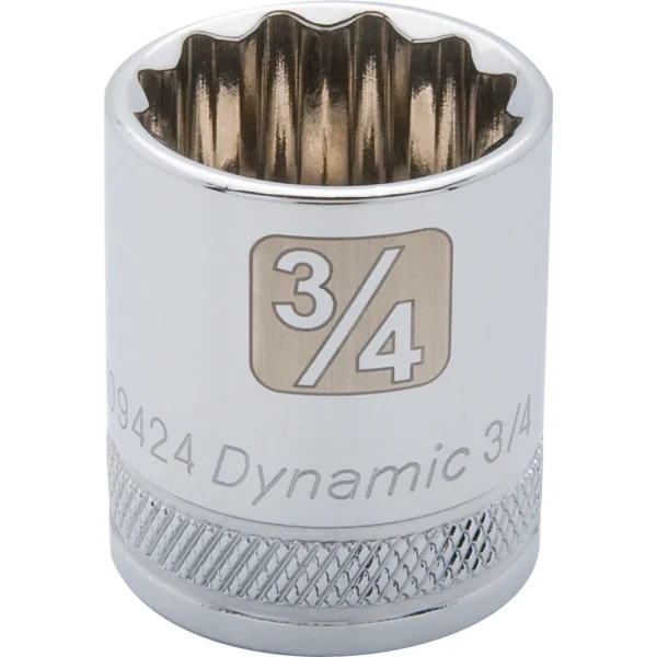 Dynamic Tools 3/8" Drive 12 Point SAE, 3/4" Standard Length, Chrome Finish Socket (D009424)