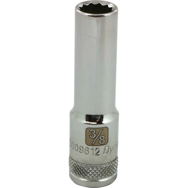 Dynamic Tools 3/8" Drive 12 Point SAE, 3/8" Deep Length, Chrome Finish Socket (D009612)