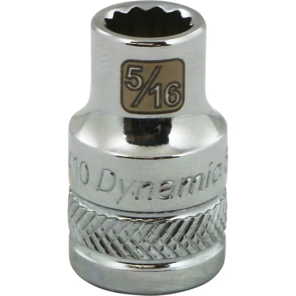 Dynamic Tools 3/8" Drive 12 Point SAE, 5/16" Standard Length, Chrome Finish Socket (D009410)