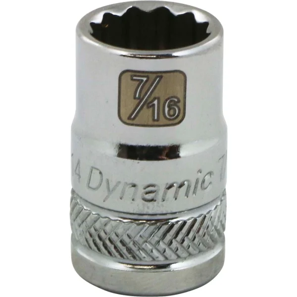 Dynamic Tools 3/8" Drive 12 Point SAE, 7/16" Standard Length, Chrome Finish Socket (D009414)