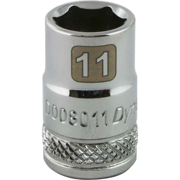 Dynamic Tools 3/8" Drive 6 Point Metric, 11mm Standard Length, Chrome Finish Socket (D008011)