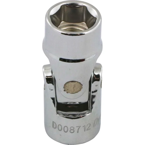 Dynamic Tools 3/8" Drive 6 Point Metric, 12mm Universal Joint Socket, Chrome Finish (D008712)