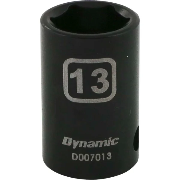 Dynamic Tools 3/8" Drive 6 Point Metric, 13mm Standard Length, Impact Socket (D007013)