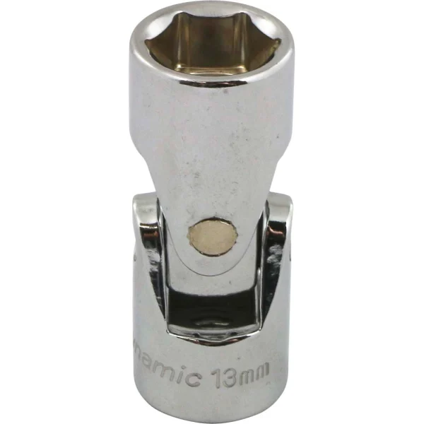 Dynamic Tools 3/8" Drive 6 Point Metric, 13mm Universal Joint Socket, Chrome Finish (D008713)