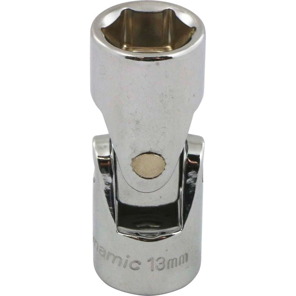 Dynamic Tools 3/8" Drive 6 Point Metric, 13mm Universal Joint Socket, Chrome Finish (D008713)