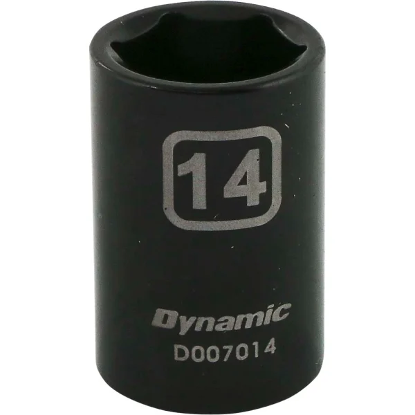 Dynamic Tools 3/8" Drive 6 Point Metric, 14mm Standard Length, Impact Socket (D007014)