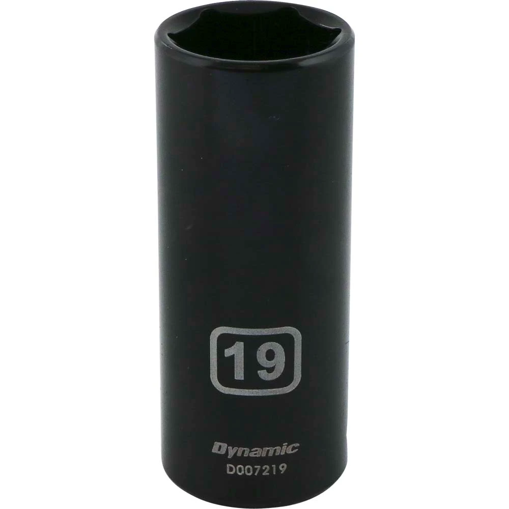 Dynamic Tools 3/8" Drive 6 Point Metric, 19mm Deep Length, Impact Socket (D007219)