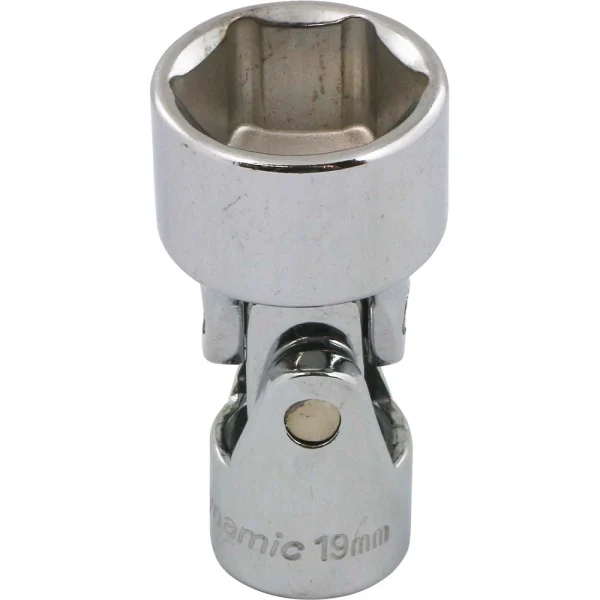 Dynamic Tools 3/8" Drive 6 Point Metric, 19mm Universal Joint Socket, Chrome Finish (D008719)