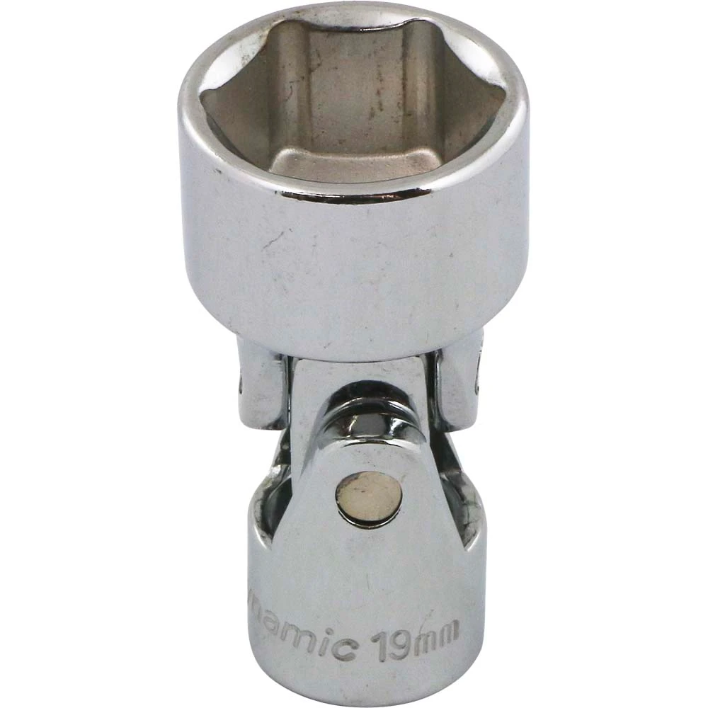 Dynamic Tools 3/8" Drive 6 Point Metric, 19mm Universal Joint Socket, Chrome Finish (D008719)