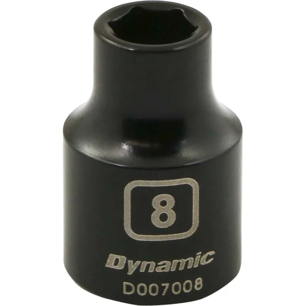 Dynamic Tools 3/8" Drive 6 Point Metric, 8mm Standard Length, Impact Socket (D007008)