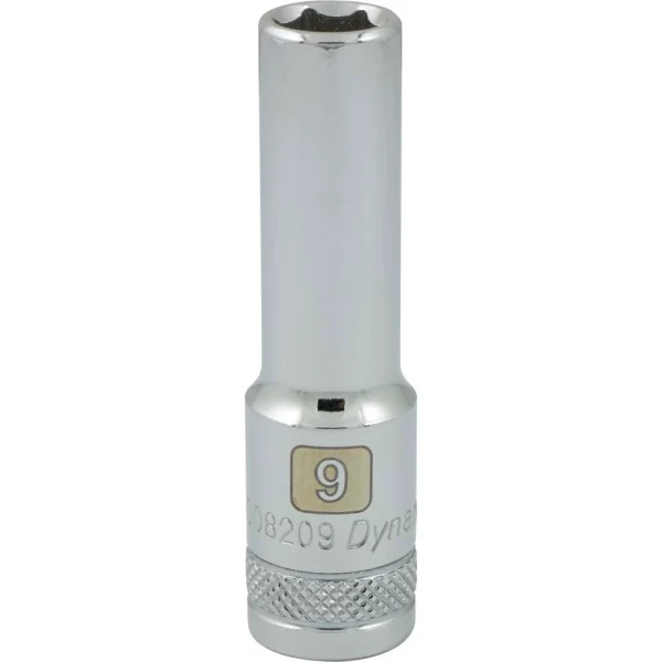 Dynamic Tools 3/8" Drive 6 Point Metric, 9mm Deep Length, Chrome Finish Socket (D008209)