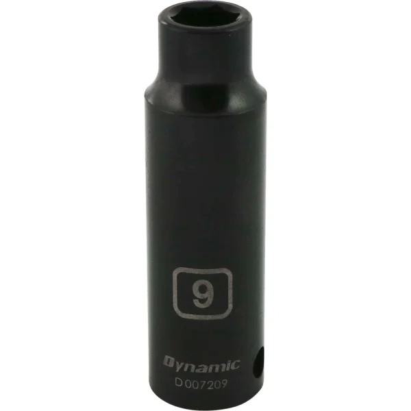 Dynamic Tools 3/8" Drive 6 Point Metric, 9mm Deep Length, Impact Socket (D007209)