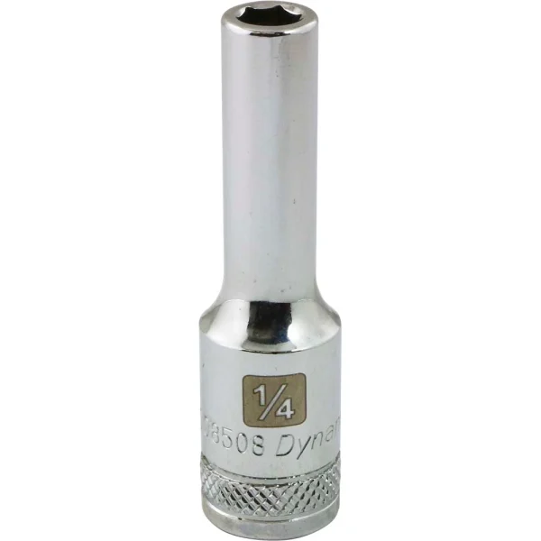 Dynamic Tools 3/8" Drive 6 Point SAE, 1/4" Deep Length, Chrome Finish Socket (D008508)
