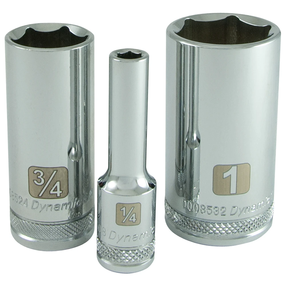 Dynamic Tools 3/8" Drive 6 Point SAE, 13/16" Deep Length, Chrome Finish Socket (D008526) — product image 3