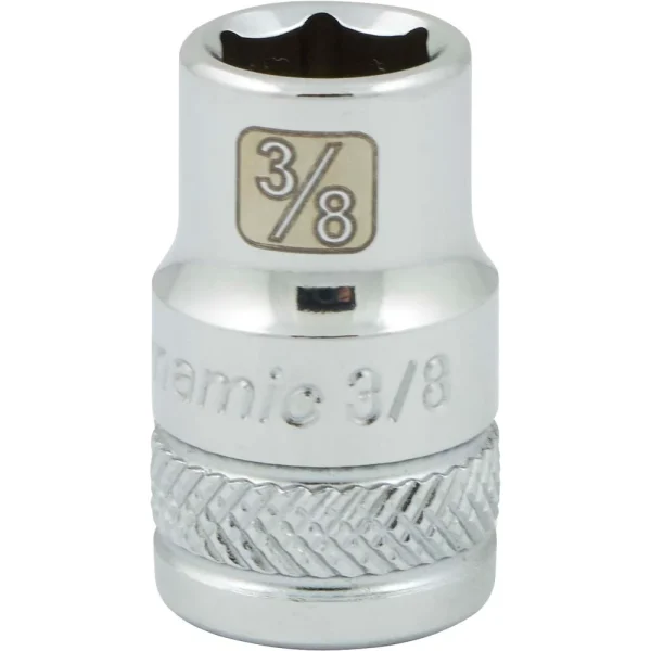 Dynamic Tools 3/8" Drive 6 Point SAE, 3/8" Standard Length, Chrome Finish Socket (D008312)