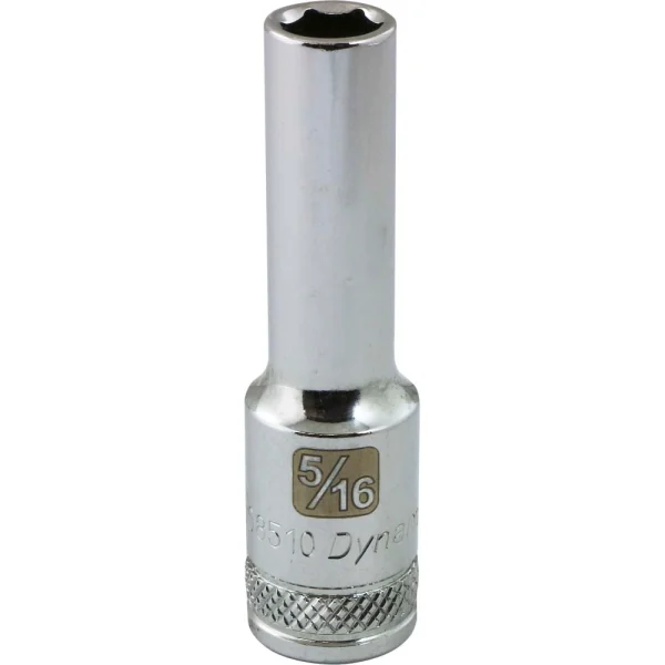 Dynamic Tools 3/8" Drive 6 Point SAE, 5/16" Deep Length, Chrome Finish Socket (D008510)