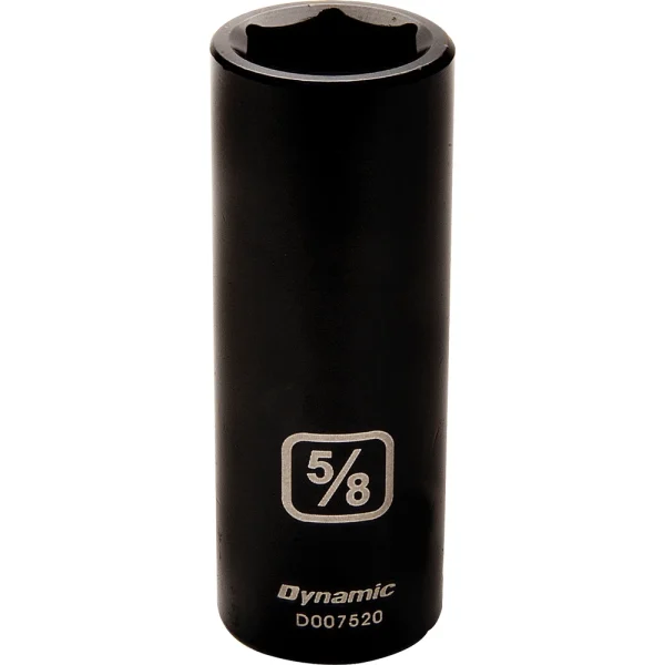 Dynamic Tools 3/8" Drive 6 Point SAE, 5/8" Deep Length, Impact Socket (D007520)