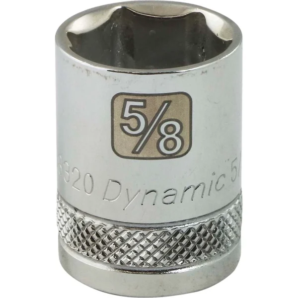 Dynamic Tools 3/8" Drive 6 Point SAE, 5/8" Standard Length, Chrome Finish Socket (D008320)