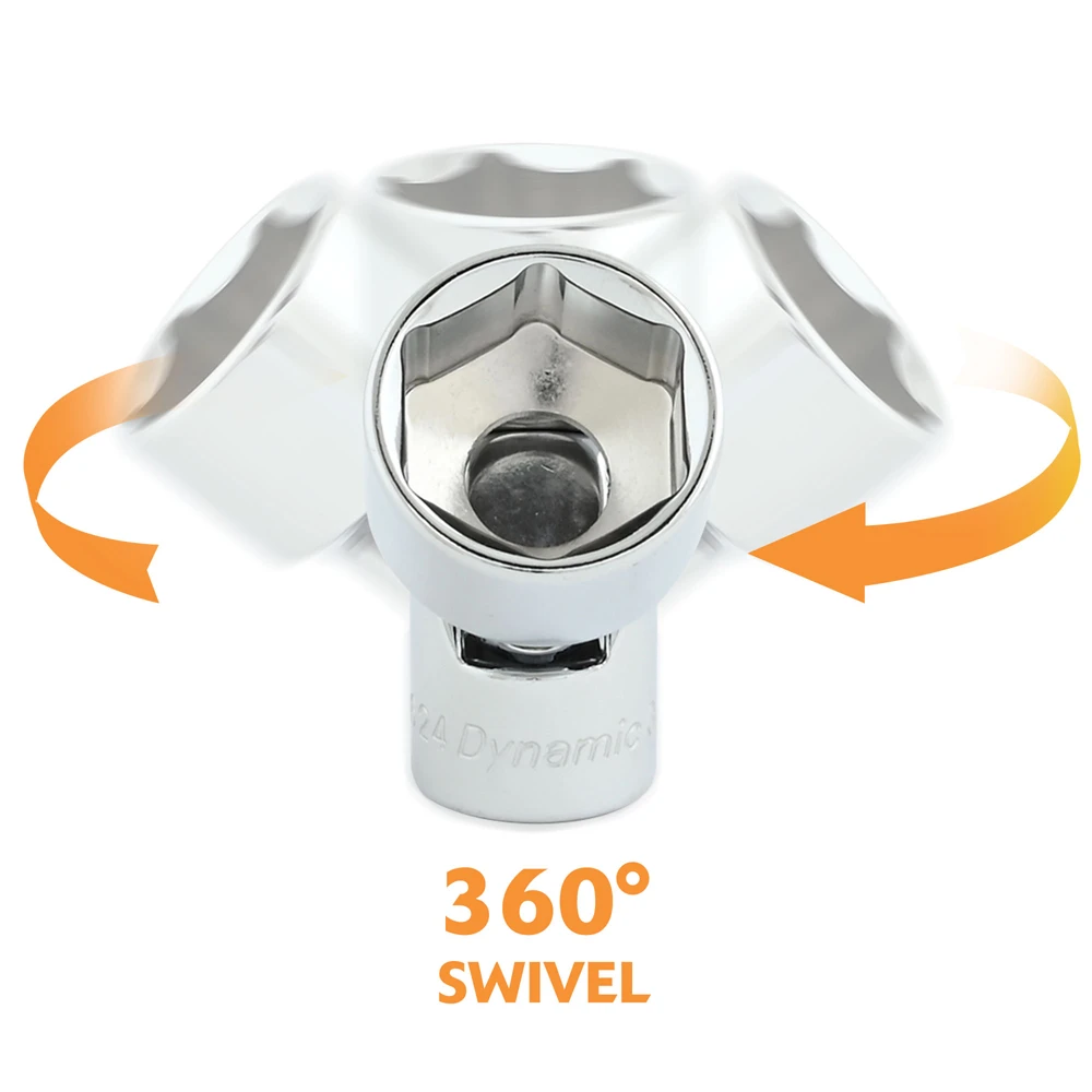 Dynamic Tools 3/8" Drive 6 Point SAE, 7/16" Universal Joint Socket, Chrome Finish (D008614) — product image 3
