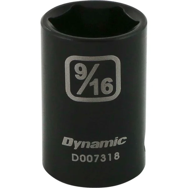 Dynamic Tools 3/8" Drive 6 Point SAE, 9/16" Standard Length, Impact Socket (D007318)