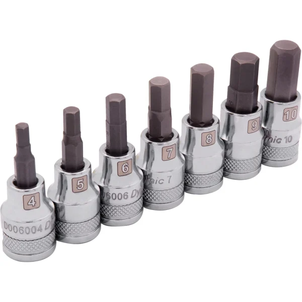 Dynamic Tools 3/8" Drive 7 Piece Metric, Standard Hex Socket Set, 4mm - 10mm (D010016)