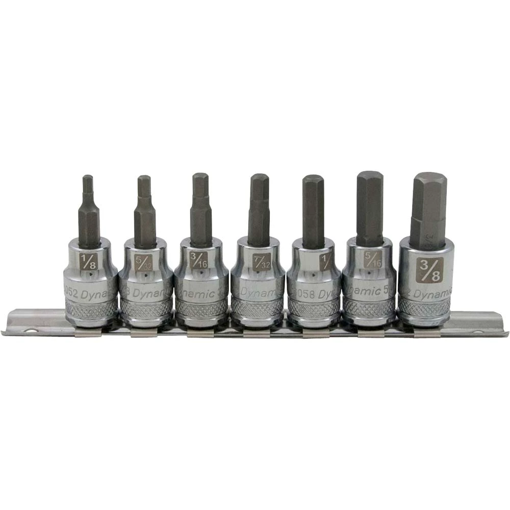 Dynamic Tools 3/8" Drive 7 Piece SAE, Standard Length, Hex Socket Set, 1/8" - 3/8' (D010014) — product image 5