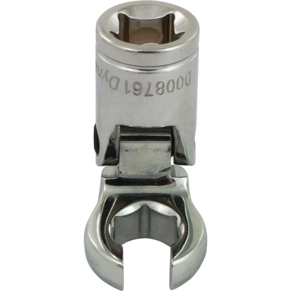 Dynamic Tools 3/8" Drive Metric 11mm Flex Head, Crow Foot Flare Nut Socket, Chrome Finish (D008761)