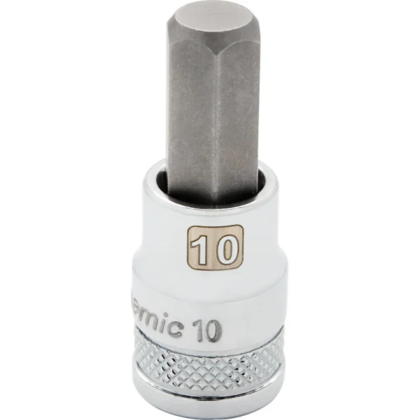 Dynamic Tools 3/8" Drive Metric Hex Head, 10mm Bit Standard Length, Chrome Finish Socket (D006010)