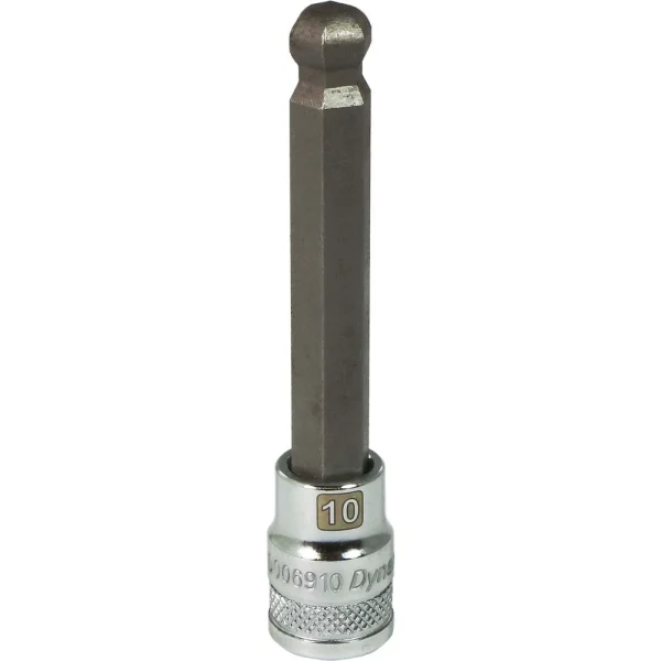 Dynamic Tools 3/8" Drive Metric Hex Head, 10mm Long Ball Nose, Chrome Finish Socket (D006910)
