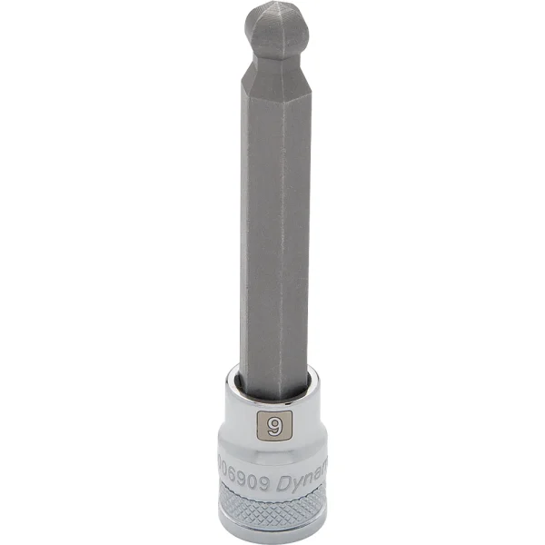 Dynamic Tools 3/8" Drive Metric Hex Head, 4mm Long Ball Nose, Chrome Finish Socket (D006904)