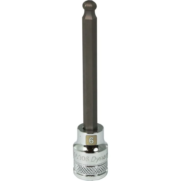 Dynamic Tools 3/8" Drive Metric Hex Head, 6mm Long Ball Nose, Chrome Finish Socket (D006906)