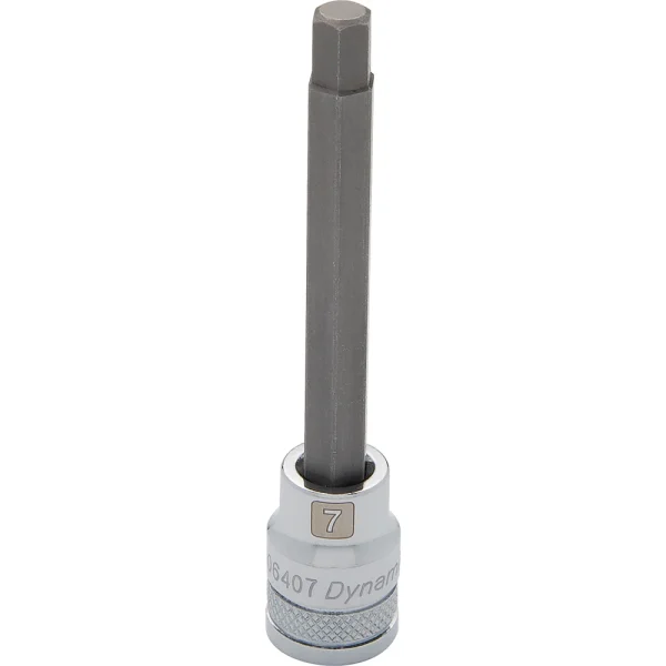 Dynamic Tools 3/8" Drive Metric Hex Head, 7mm Long Bit, Chrome Finish Socket (D006407)