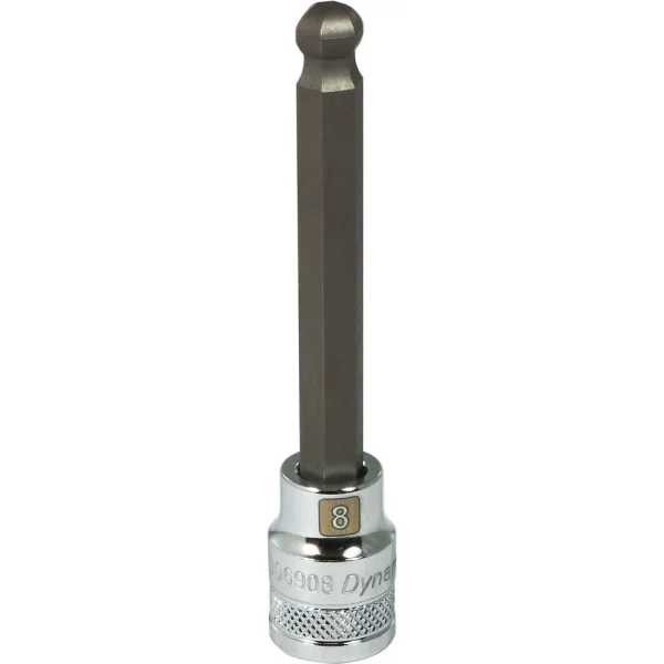 Dynamic Tools 3/8" Drive Metric Hex Head, 8mm Long Ball Nose, Chrome Finish Socket (D006908)