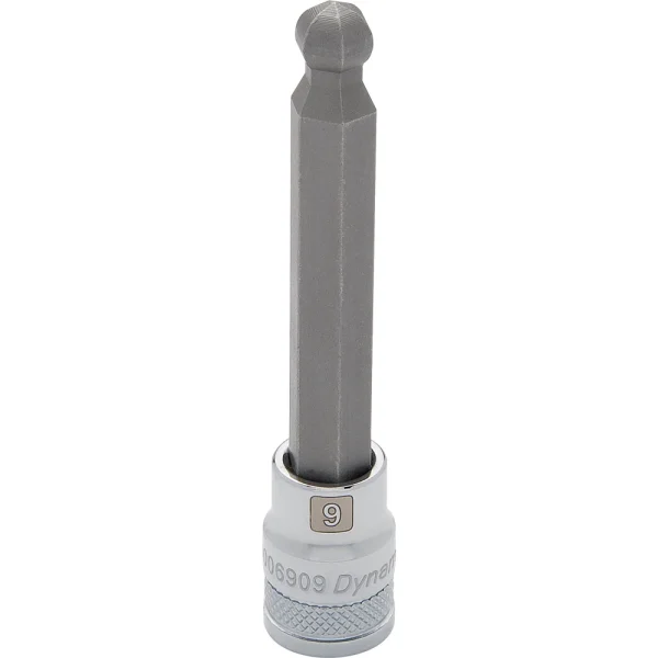 Dynamic Tools 3/8" Drive Metric Hex Head, 9mm Long Ball Nose, Chrome Finish Socket (D006909)