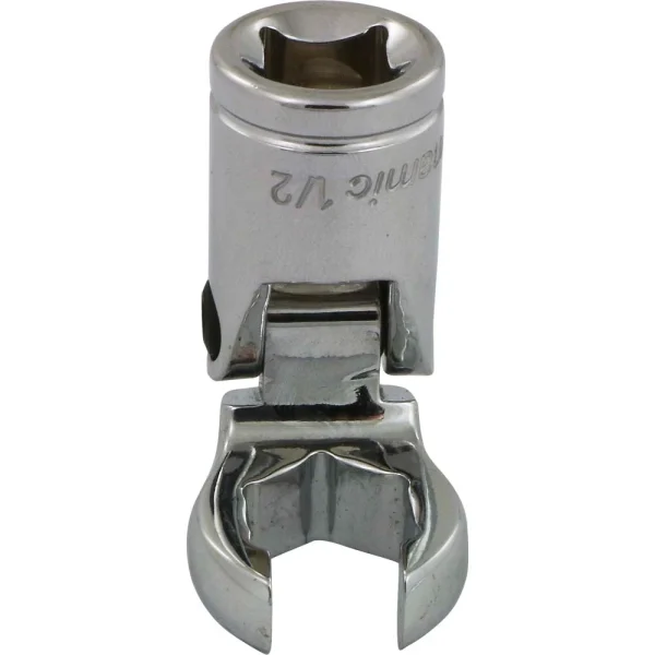 Dynamic Tools 3/8" Drive SAE 1/2" Flex Head, Crow Foot Flare Nut Socket, Chrome Finish (D008646)