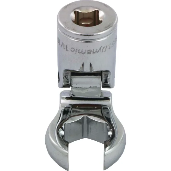 Dynamic Tools 3/8" Drive SAE 11/16" Flex Head, Crow Foot Flare Nut Socket, Chrome Finish (D008652)