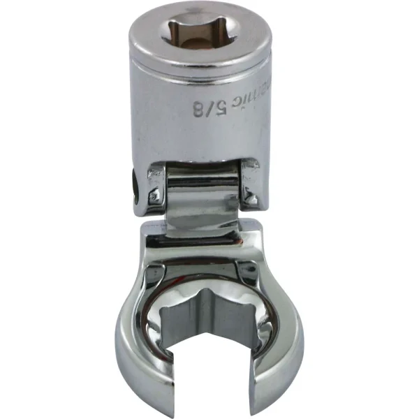 Dynamic Tools 3/8" Drive SAE 5/8" Flex Head, Crow Foot Flare Nut Socket, Chrome Finish (D008650)