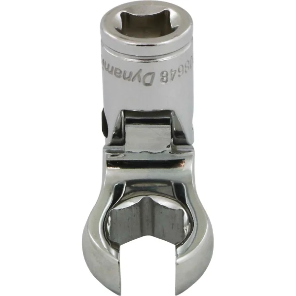 Dynamic Tools 3/8" Drive SAE 9/16" Flex Head, Crow Foot Flare Nut Socket, Chrome Finish (D008648)