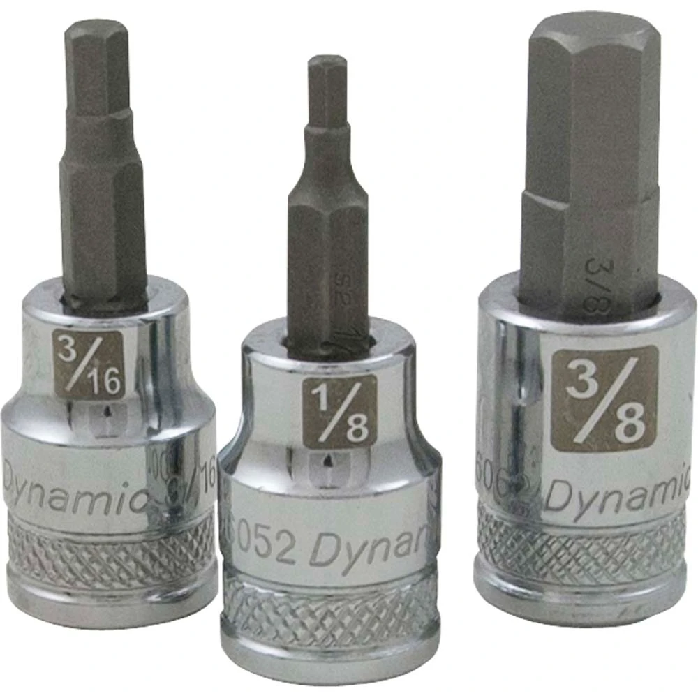 Dynamic Tools 3/8" Drive SAE Hex Head, 1/4" Bit Standard Length, Chrome Finish Socket (D006058) — product image 3
