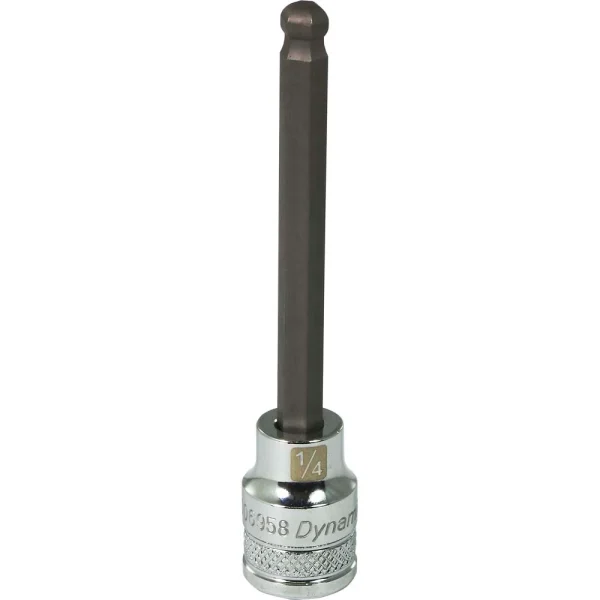 Dynamic Tools 3/8" Drive SAE Hex Head, 1/4" Long Ball Nose, Chrome Finish Socket (D006958)