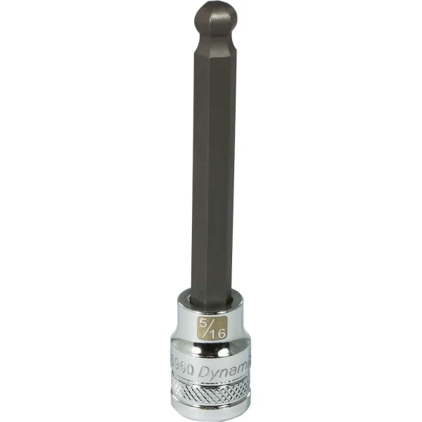 Dynamic Tools 3/8" Drive SAE Hex Head, 5/16" Long Ball Nose, Chrome Finish Socket (D006960)
