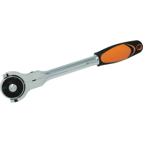 Dynamic Tools 3/8" Drive Swivel Head 72 Tooth Ratchet, Chrome Finish Comfort Handle, 9" Long (D005306)
