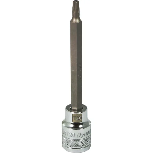 Dynamic Tools 3/8" Drive Torx® Head, T20 Long Bit, Chrome Finish Socket (D006720)