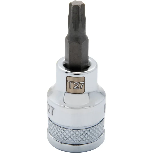Dynamic Tools 3/8" Drive Torx® Head, T27 Bit Regular Length, Chrome Finish Socket (D006327)