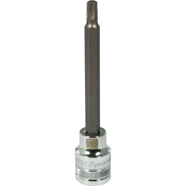 Dynamic Tools 3/8" Drive Torx® Head, T27 Long Bit, Chrome Finish Socket (D006727)