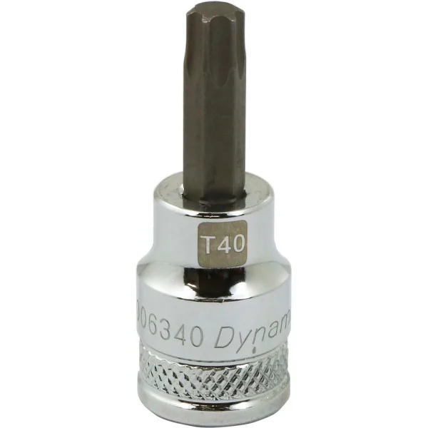 Dynamic Tools 3/8" Drive Torx® Head, T40 Bit Regular Length, Chrome Finish Socket (D006340)