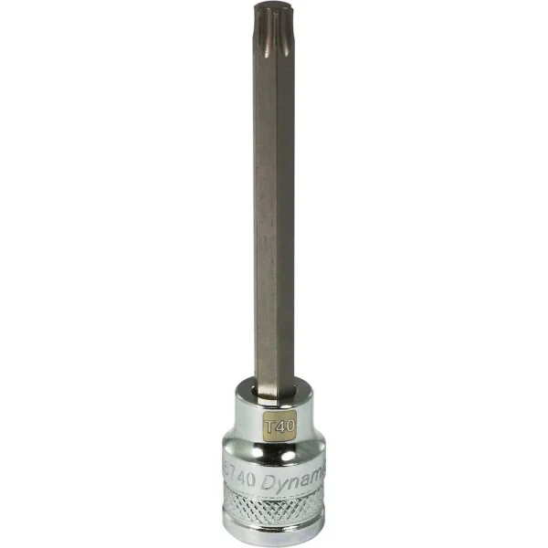 Dynamic Tools 3/8" Drive Torx® Head, T40 Long Bit, Chrome Finish Socket (D006740)