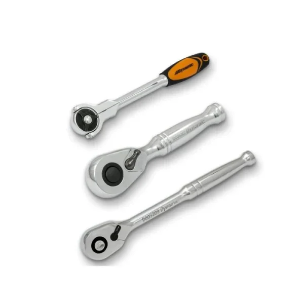 Dynamic Tools 3 Piece 3/8" Drive Easy Access Ratchet Set Bundle (D106004)